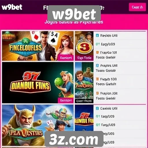 Desempenho de jogos populares no w9bet